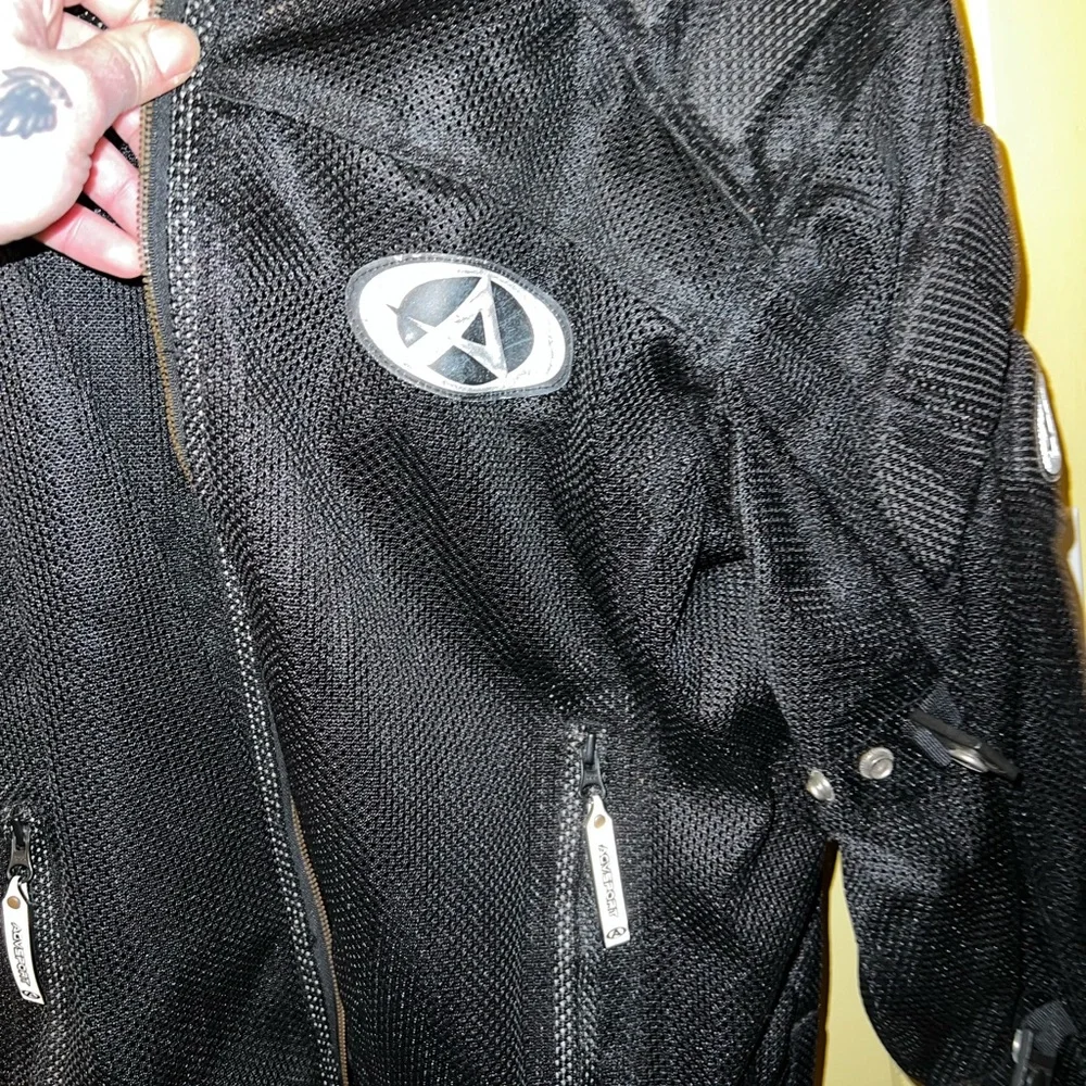 AGV Sport Motorcycle Vintage Mesh Armored Black Jacket Size L - Picture 4 of 14